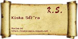 Kiska Sára névjegykártya